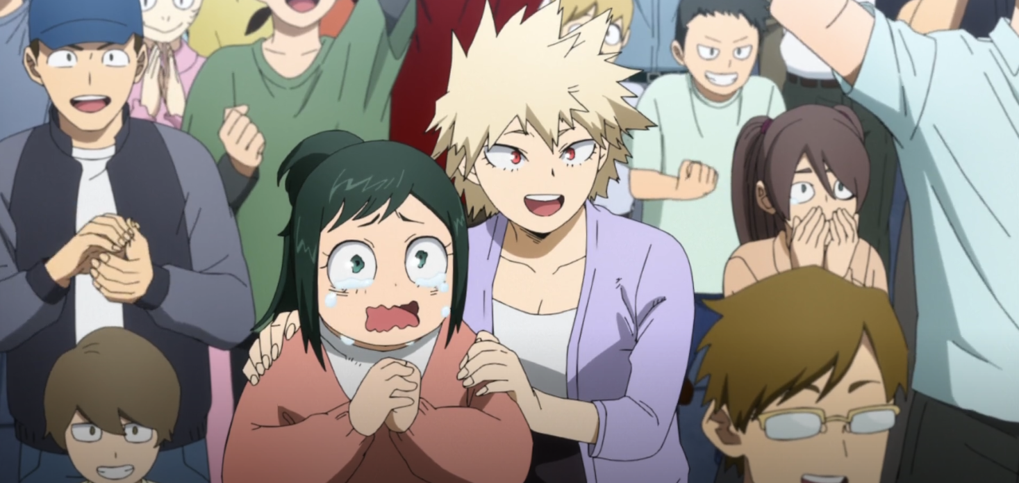 Inko crying, and Mitsuki holding her shoulders